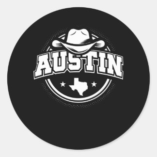 Sticker Rond Impression graphique Austin Texas