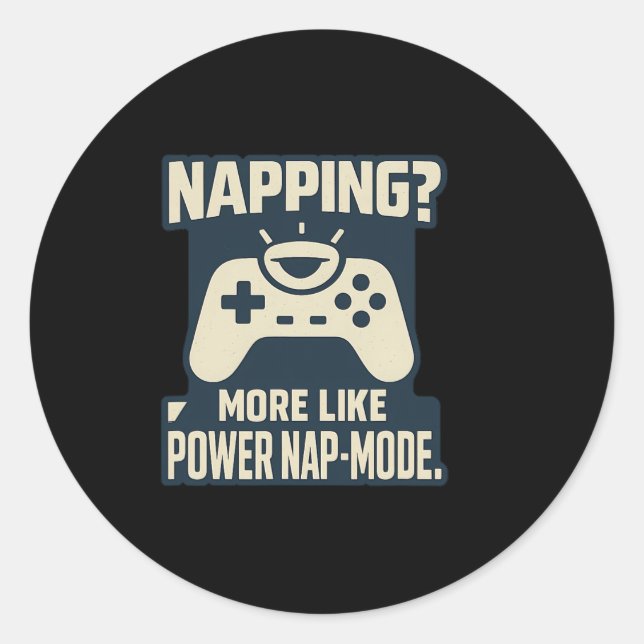 Sticker Rond Impression graphique de joueur en mode de sieste d (Devant)