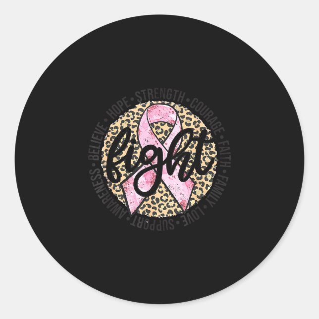 Sticker Rond Impression léopard guépard lutte contre le cancer  (Devant)