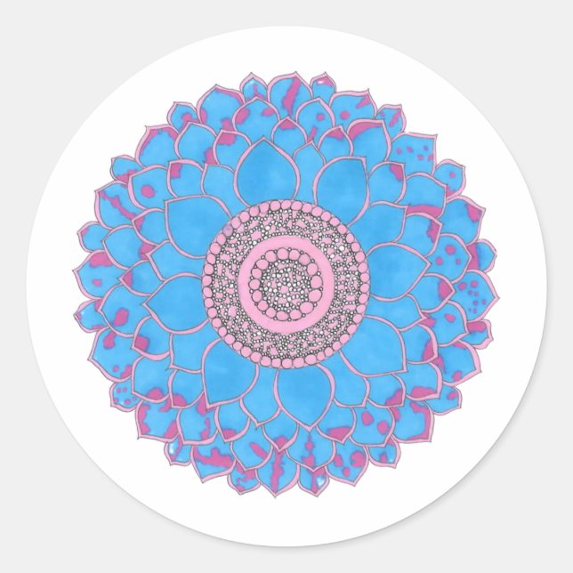 Sticker Rond Impression Mandala (Devant)