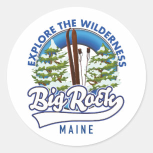 Sticker Rond Impression photo du journal de voyage de ski Big R