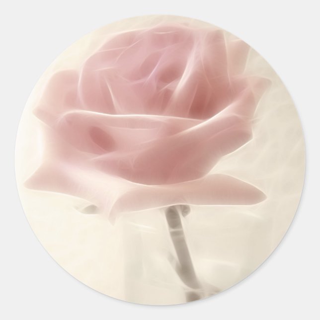 Sticker Rond Impression rose (Devant)