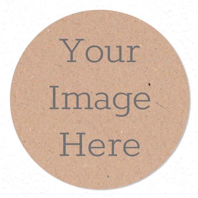 Sticker Rond Impression sur papier kraft brun rustique minimali (Créateur téléchargé)