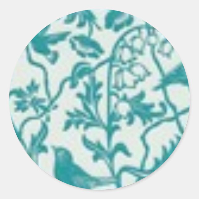 Sticker Rond Impression turquoise - Ajouter des mots à Customis (Devant)