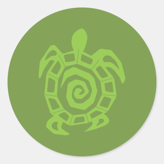 Sticker Rond Impression verte de tortue (Devant)