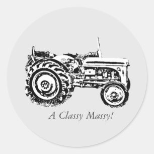Sticker Rond impression vintage Gray massey tracteur fergison