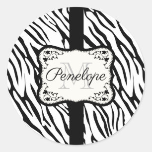 Sticker Rond Impression Zebra