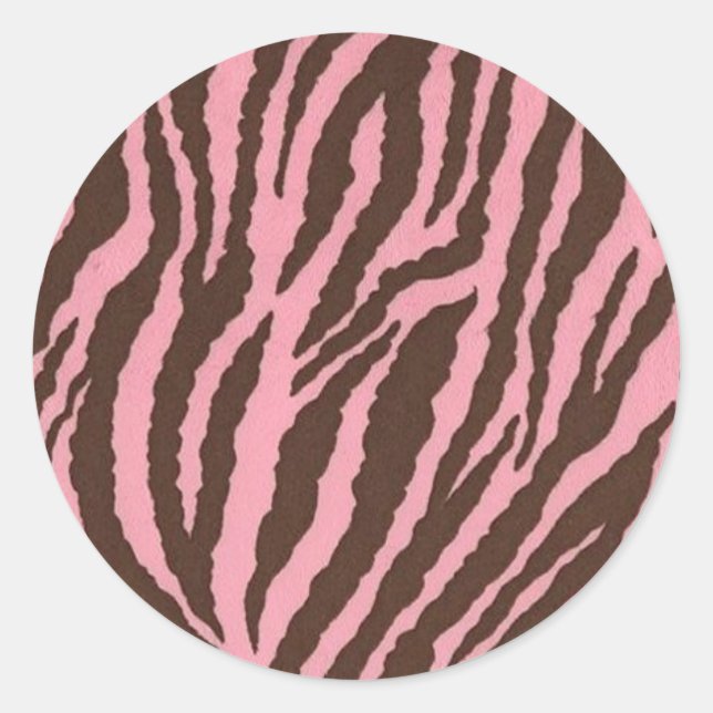 Sticker Rond Impression Zèbre rose (Devant)