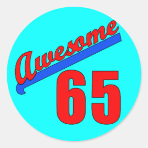 Sticker Rond Impressionnant à 65 années