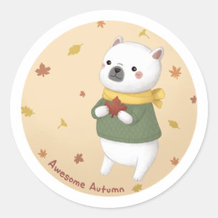 Sticker Rond Impressionnant Art d'automne