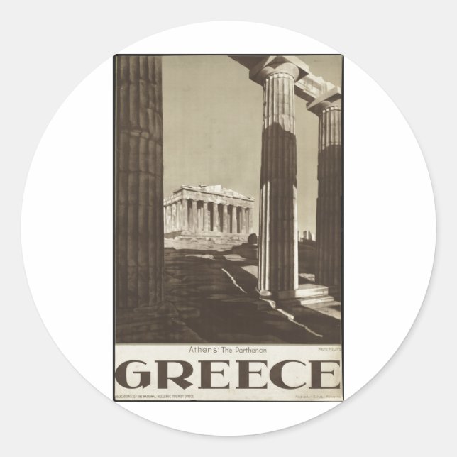 Sticker Rond Impressions rétrographiques de l'affiche Vintage v (Devant)