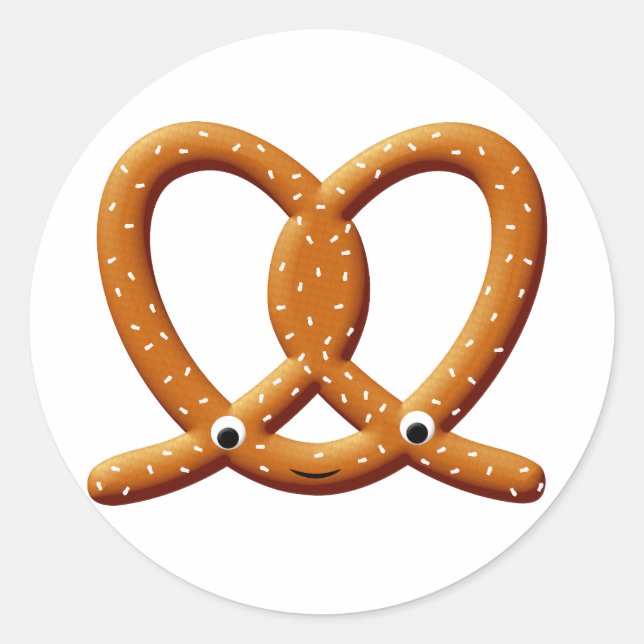 Sticker Rond Imprimantes de dessin Cute Pretzel (Devant)