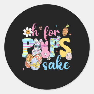 Sticker Rond Imprimé drôle de lapin de Pâques Sake Gles Joyeuse