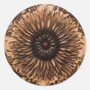 Sticker Rond Imprimé en bois de fleurs Banksia australienne