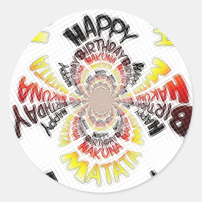 Sticker Rond Imprimer Anniversaire Kaleidoscope (Devant)