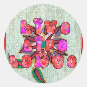 Sticker Rond Imprimer l'art "Live Life Large"