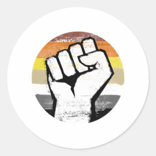 Sticker Rond Imprimer le premier cercle de la fierté de l'ours