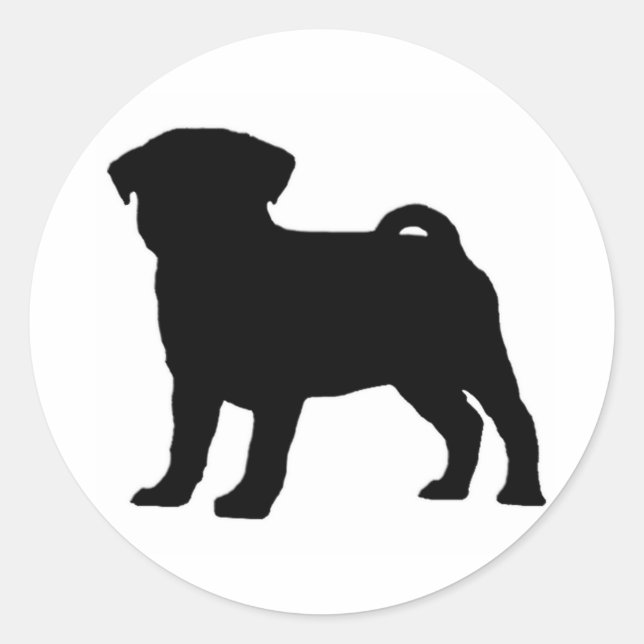 Sticker Rond ImprimerPug (Devant)