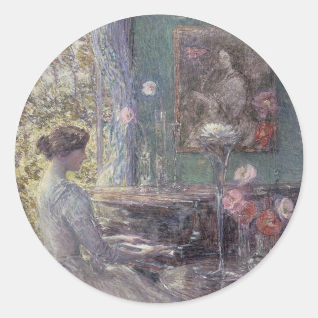 Sticker Rond Improvisation par Frederick Childe Hassam (Devant)