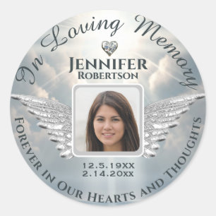Sticker Rond In Love Memory Photo Silver