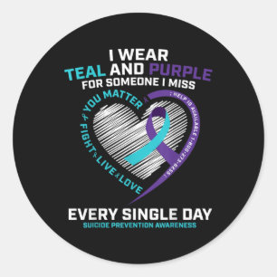 Sticker Rond In Love Memory Shirts Prévention du suicide