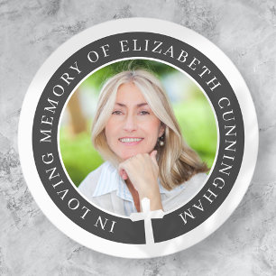 Sticker Rond In Loving Memory   Custom Photo and Cross