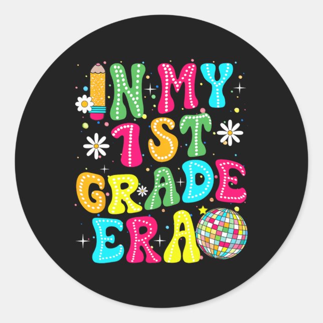 Sticker Rond In My 1st Grade Era Girl Back To School First Grad (Devant)