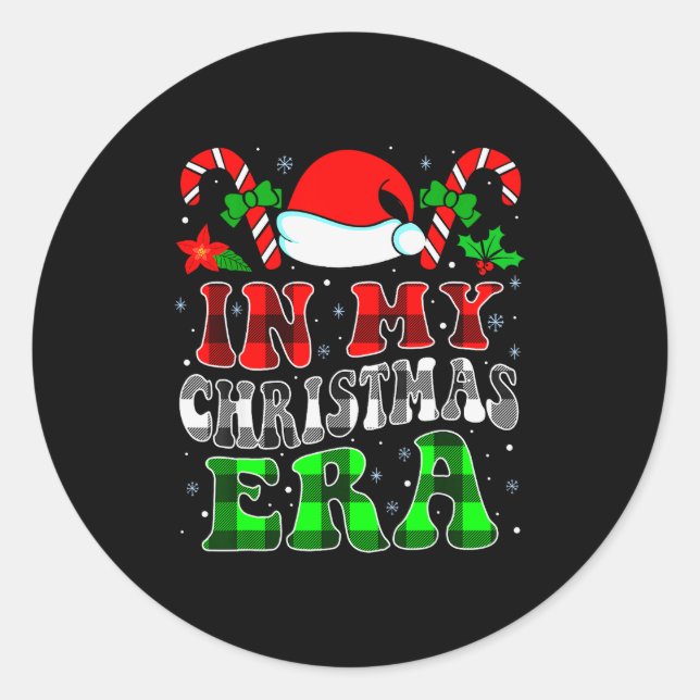 Sticker Rond In My Christmas Era Family Matching Merry Christma (Devant)