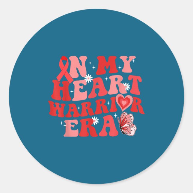 Sticker Rond In My Heart Warrior Era Chd Heart Disease Awarenes (Devant)