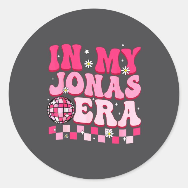 Sticker Rond In My Jonas Era Funny Jonas Groovy 80's Men Women  (Devant)