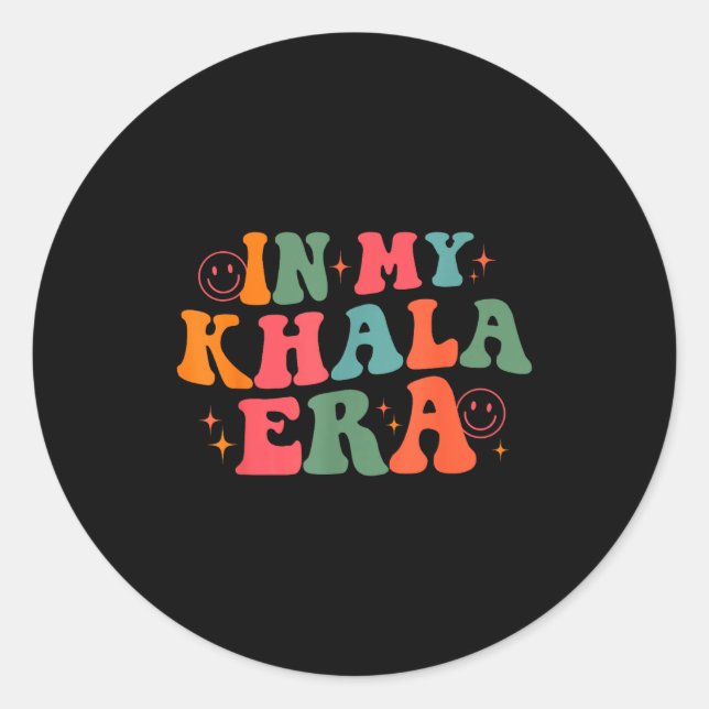 Sticker Rond In My Khala Era Baby Pregnancy Announcement For Au (Devant)