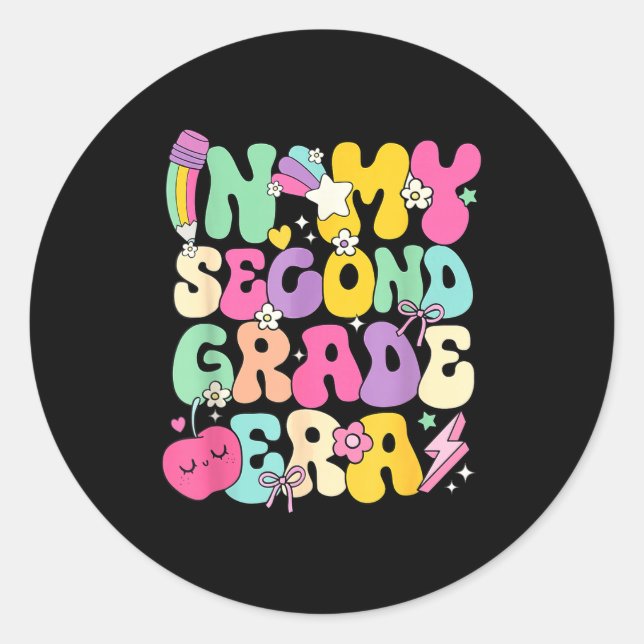 Sticker Rond In My Second Grade Era Teachers Women Back To Scho (Devant)