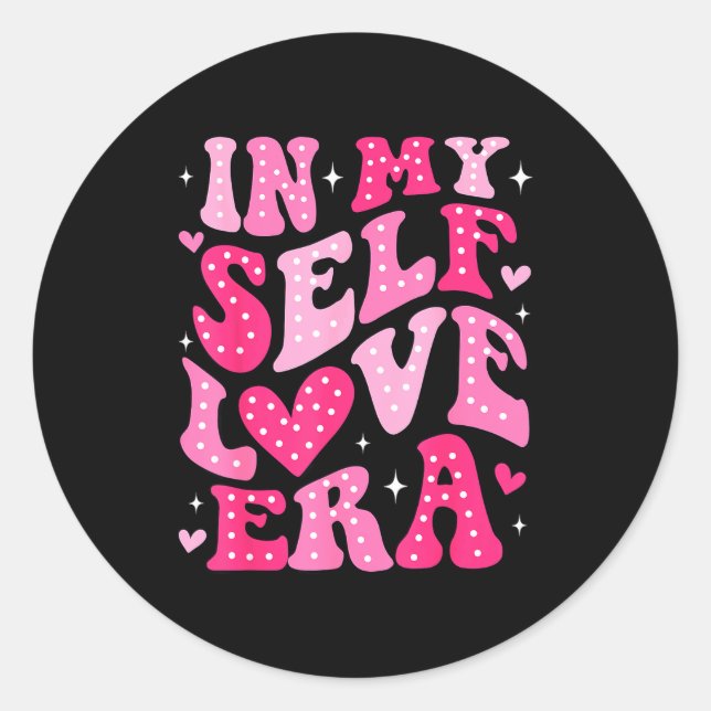 Sticker Rond In My Self Love Era Valentines Day Self Love Club  (Devant)