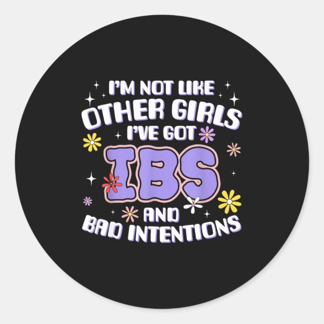 Sticker Rond Inappropriate Funny Ibs Meme Embarring Adult Humor (Devant)