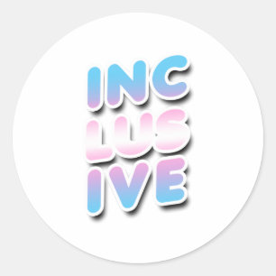 Sticker Rond Inclusif - Arc-en-ciel Trans