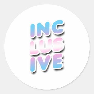 Sticker Rond Inclusif - Arc-en-ciel Trans