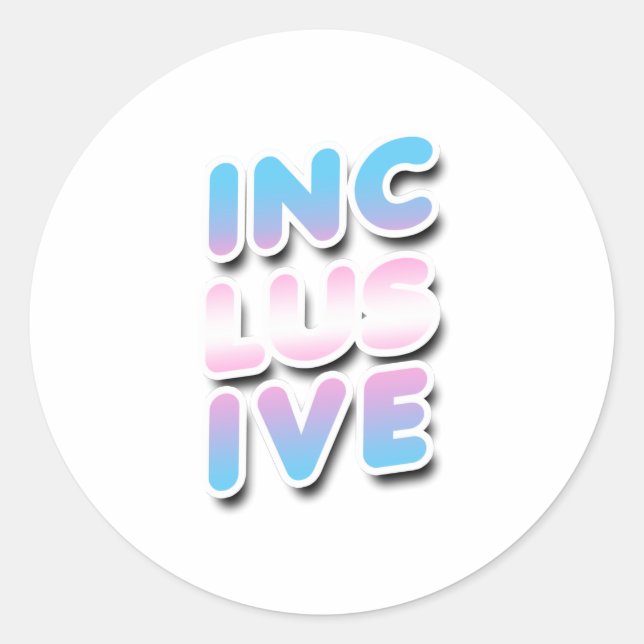 Sticker Rond Inclusif - Arc-en-ciel Trans (Devant)