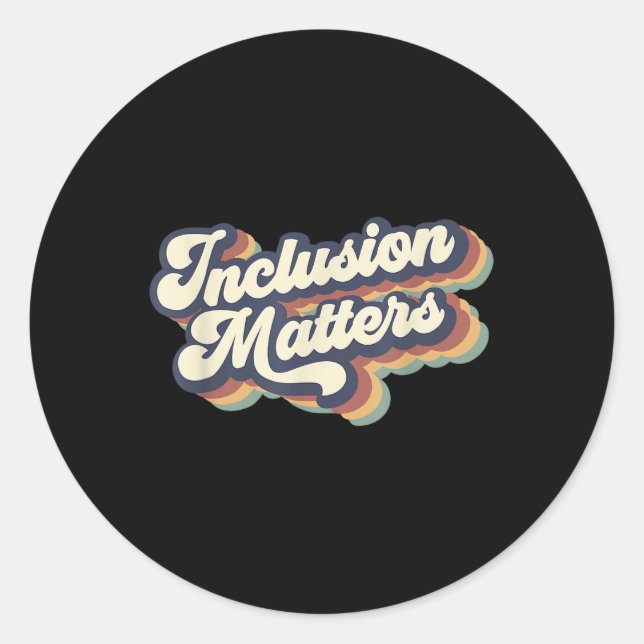 Sticker Rond Inclusion S Retro Enseignante De L'Éducation Spéci (Devant)