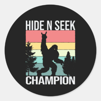 Sticker Rond Incontesté Cacher N Chercher Champion Bigfoot