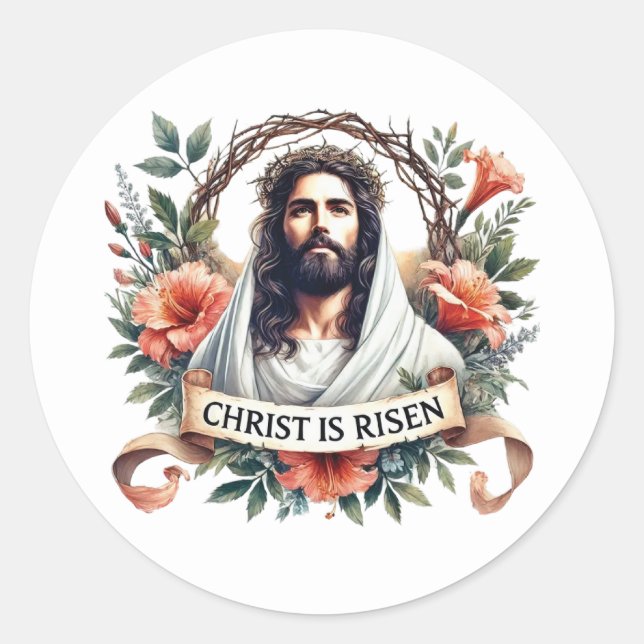 Sticker Rond Incroyable Jésus Pâques religieux  (Devant)