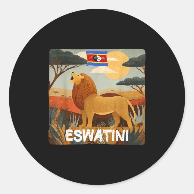 Sticker Rond Incroyable nature eswatini avec costume graphique  (Devant)