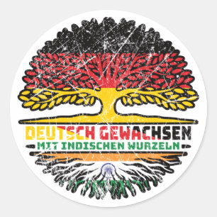 Sticker Rond Inde Allemand indien Baum Racine
