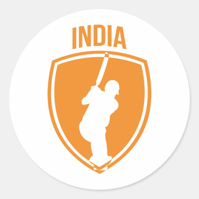 Sticker Rond Inde Cricket Crest (Devant)