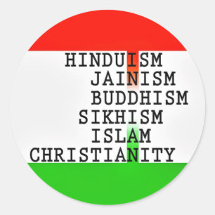 Sticker Rond Inde Identité Religions