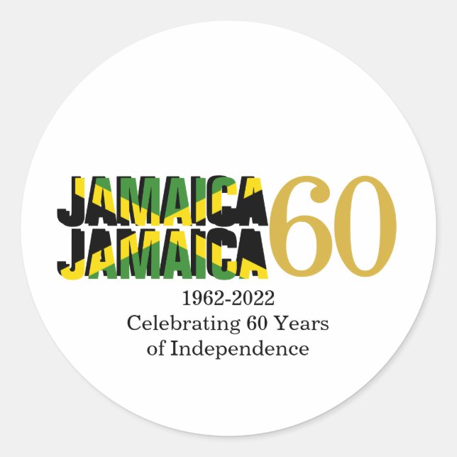 Sticker Rond Indépendance patriotique JAMAICA 60e anniversaire (Devant)