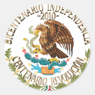 Sticker Rond Indépendance/révolution mexicaine 2010