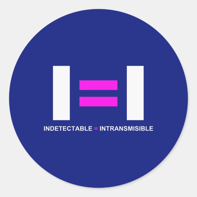 Sticker Rond Indétectable es igual a Intransmisible VIH (Devant)