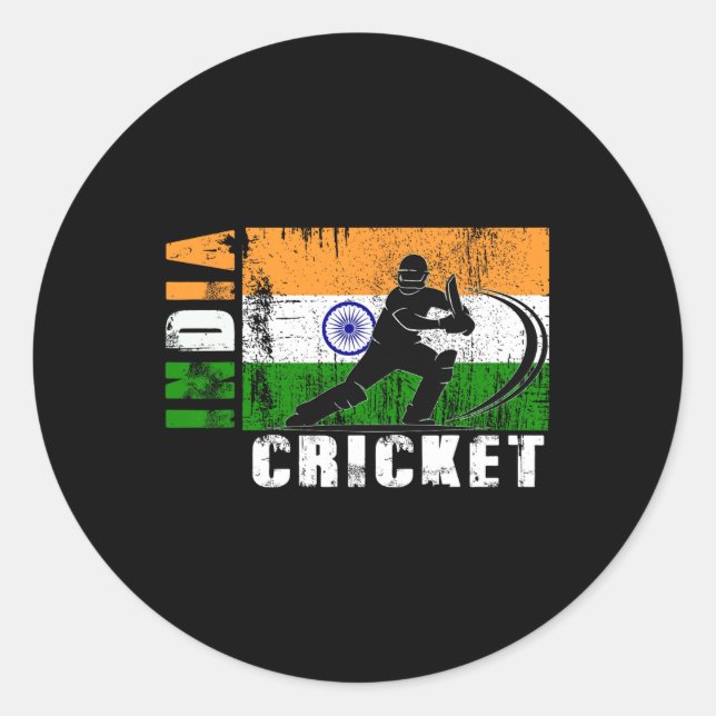 Sticker Rond India Cricket Supporters Indian Cricket Fans India (Devant)