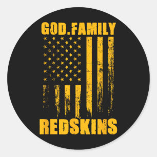 Sticker Rond Indian Creek Redskins Dieu. Famille. Vintage Drape