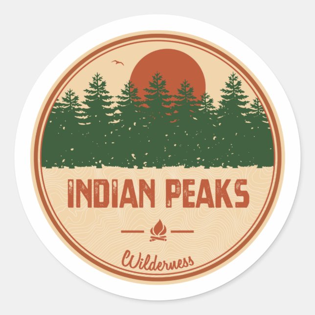 Sticker Rond Indian Peaks Wilderness Colorado (Devant)